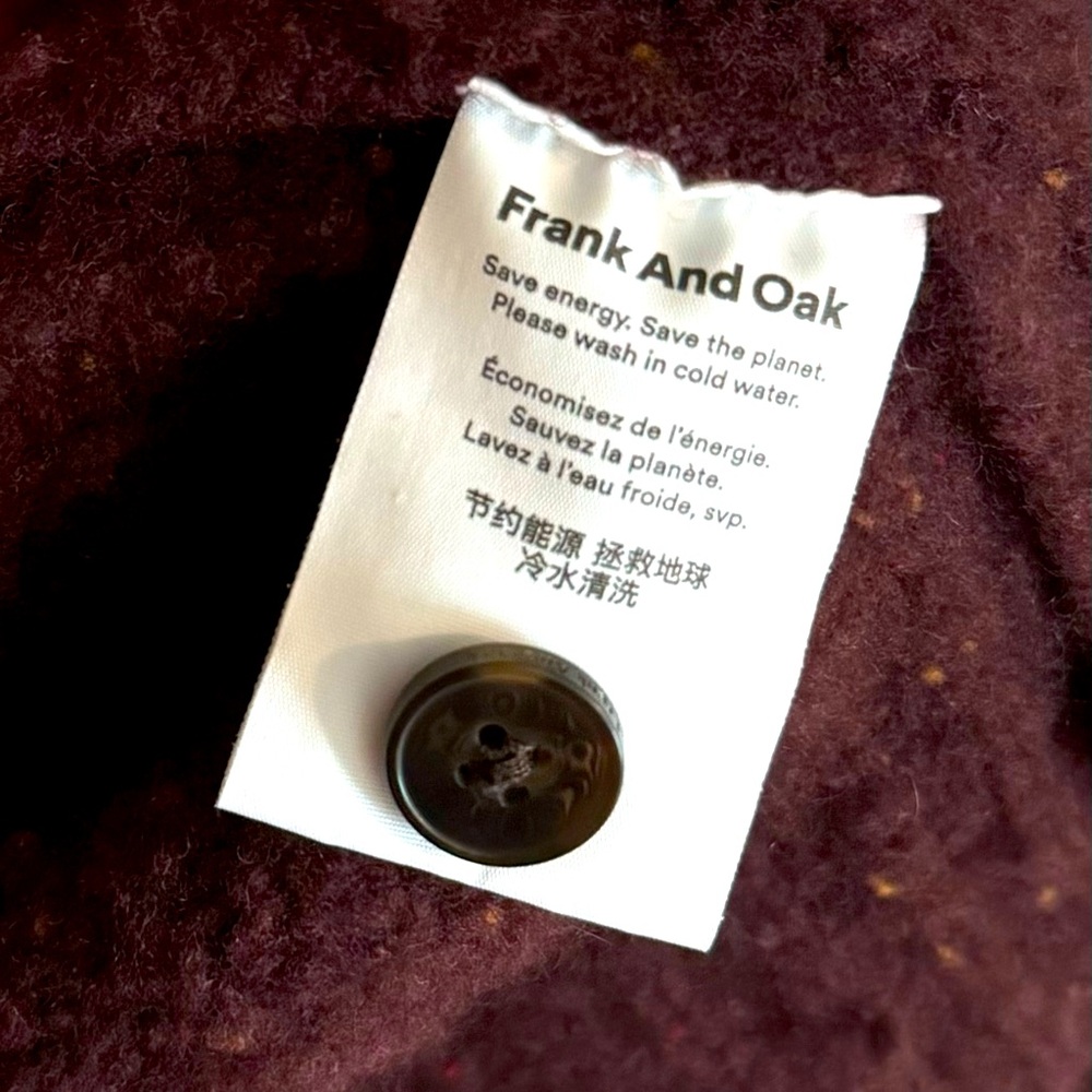 Frank and Oak lambswool burgundy red sweater size: XL - Picture 7 of 8